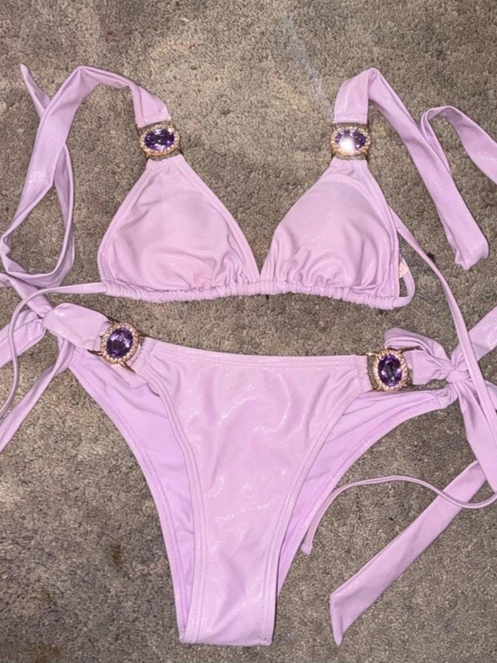 Moda Minx Lavender Gem Triangle Bikini Set